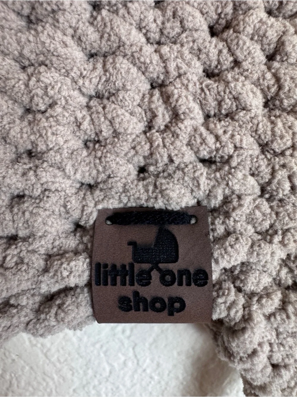 Cozy Taupe Bear-Ear Knit Hat with Braided Ties